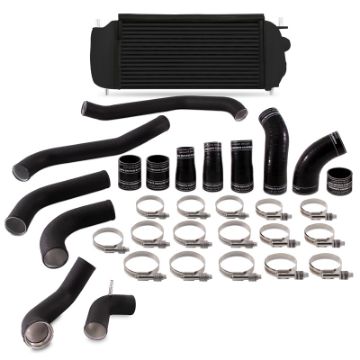 Picture of Mishimoto 2017 Ford F150 3.5L EcoBoost Performance Intercooler Kit - Black Cooler Black Pipes