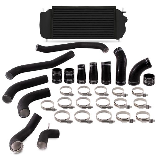 Picture of Mishimoto 2017 Ford F150 3.5L EcoBoost Performance Intercooler Kit - Black Cooler Black Pipes