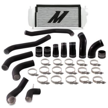 Picture of Mishimoto 2017 Ford F150 3.5L EcoBoost Performance Intercooler Kit - Silver Cooler Black Pipes