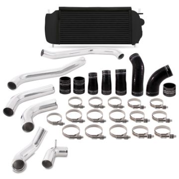 Picture of Mishimoto 2017 Ford F150 3.5L EcoBoost Performance Intercooler Kit - Black Cooler Polished Pipes