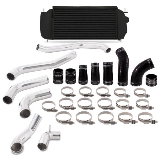 Picture of Mishimoto 2017 Ford F150 3.5L EcoBoost Performance Intercooler Kit - Black Cooler Polished Pipes