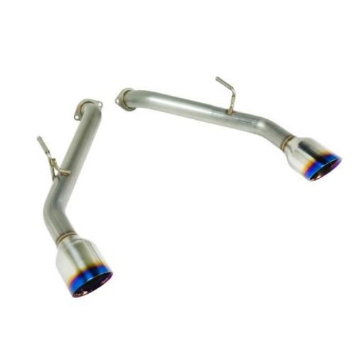Picture of Remark 2014 Infiniti Q50 Axle Back Exhaust wBurnt Stainless Double Wall Tip