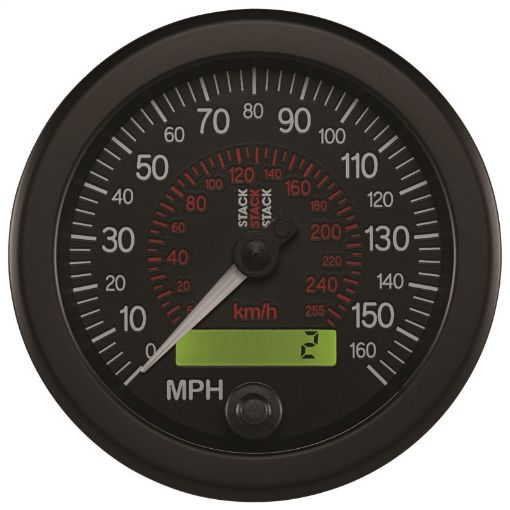 Picture of Autometer Stack Instruments 88MM 0 - 160 MPH 260 KMH Programmable Speedometer - Black