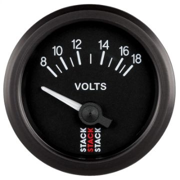 Picture of Autometer Stack Instruments 52mm 8 - 18V Electric Battery Voltage Gauge - Black