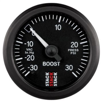 Picture of Autometer 52mm Stack Instruments - 30INHG to 30PSI Mechanical Boost Gauge - Black