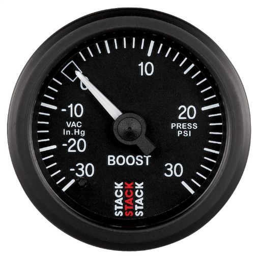 Picture of Autometer 52mm Stack Instruments - 30INHG to 30PSI Mechanical Boost Gauge - Black