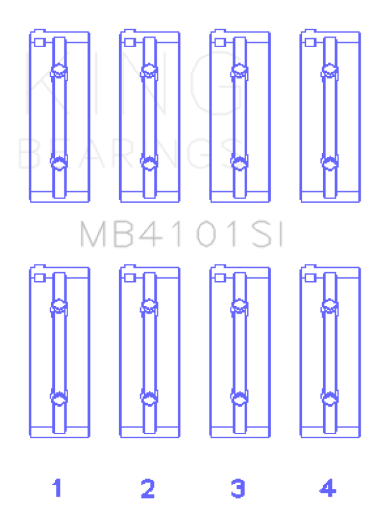 Picture of King Alpha Romeo AR 01928 AR 06430 AR 64102 AR 64101 AR 06120 AR 01932 Main Bearing Set