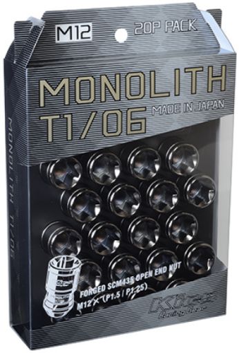 Picture of Project Kics 12 x 1.25 Glorious Black T106 Monolith Lug Nuts - 4 Pcs