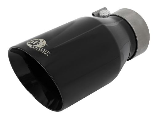 Picture of aFe MACH Force - Xp Univ 304 SS Double - Wall Clamp - On Exhaust Tip - Black - 3in Inlet - 4.5in Outlet