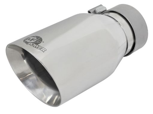 Picture of aFe MACH Force - Xp Univ 304 SS Double - Wall Clamp - On Exhaust Tip - Polished - 3in Inlet - 4.5in Outlet