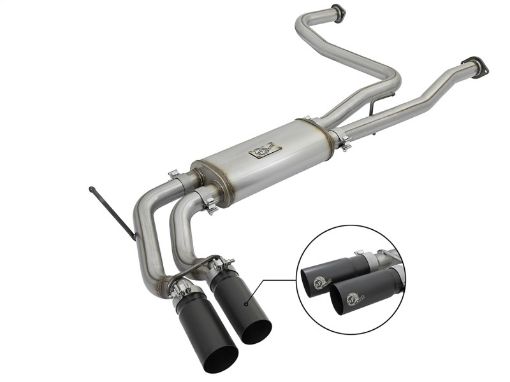 Picture of aFe Rebel Series 3in 409 SS Cat - Back Exhaust w Black Tips 04 - 15 Nissan Titan V8 5.6L