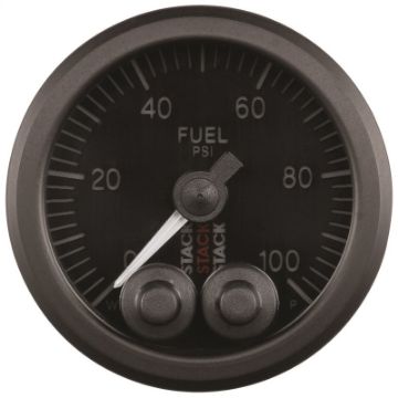 Picture of Autometer Stack Instruments Pro Control 52mm 0 - 100 PSI Fuel Pressure Gauge - Black (18in NPTF Male)