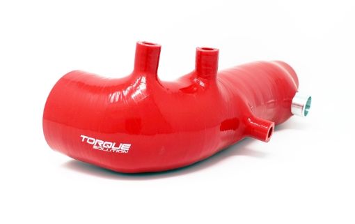 Picture of Torque Solution Turbo Inlet Hose Black 02 - 07 Subaru WRX04 - 18 STI05 - 09 Legacy GT04 - 13 FTX - Red