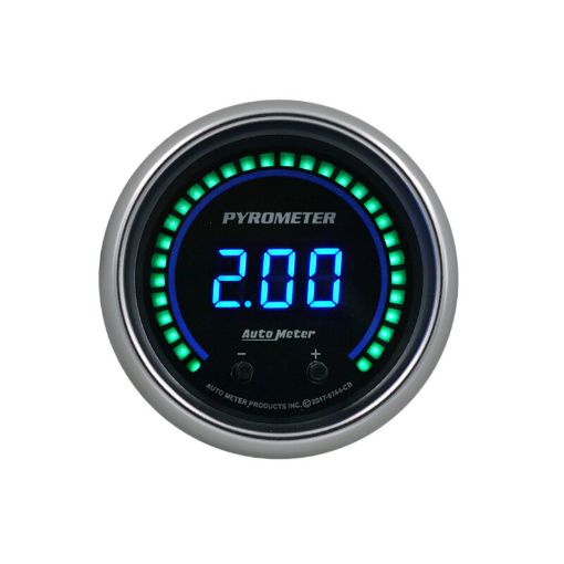 Picture of Autometer 52.4mm Black Two Channel 0 - 2000 Degree Pyrometer (EGT) Cobalt Elite Digital Gauge