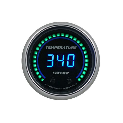 Picture of Autometer 52.4mm Black Switchable 60 - 340 Degrees F 40 - 170 Degrees C Cobalt Elite Digital Gauge