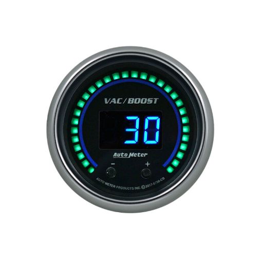 Picture of Autometer 52.4mm Black Switchable 0 - 1600 PSI 0 - 110 BAR VacuumBoost Cobalt Elite Digital Gauge
