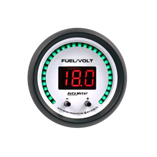 Picture of Autometer 52.4mm White Switchable 0 - 100 Fuel Level8 - 18V Voltmeter Phantom Elite Digital Gauge