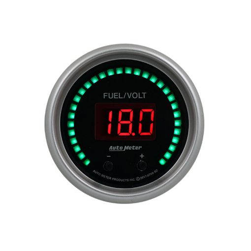Picture of Autometer 52.4mm Black Switchable 0 - 100 Fuel Level 8 - 18V Voltmeter Sport - Comp Elite Digital Gauge
