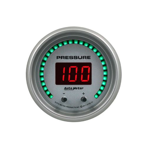 Picture of Autometer 52.4mm Silver Switchable 0 - 1600 PSI0 - 110 BAR Fluid Pressure UltraLite Elite Digital Gauge