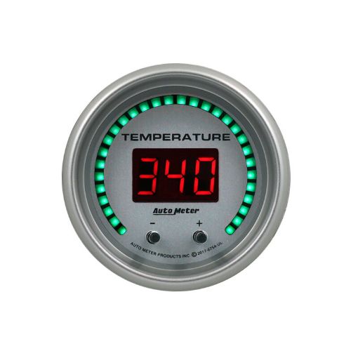 Picture of Autometer 52.4mm Silver Switchable 60 - 340 Degrees F40 - 170 Degrees C Ultra - Lite Elite Digital Gauge