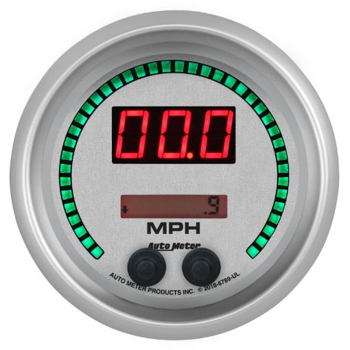 Picture of Autometer 85.7mm Silver Switchable 260 MPH 260 KMH Speedometer Ultra - Lite Elite Digital Gauge