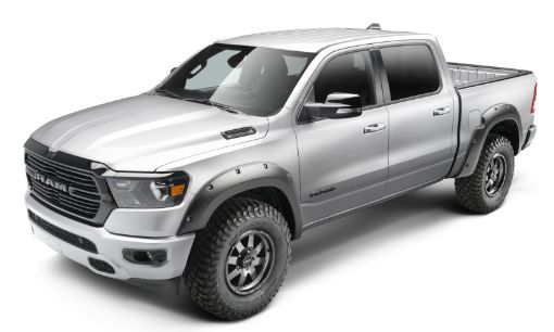 Picture of Bushwacker 19 - 22 Ram 1500 (Excl. RebelTRX) 76.3 67.4in Bed Pocket Style Flares 4pc Set - Black