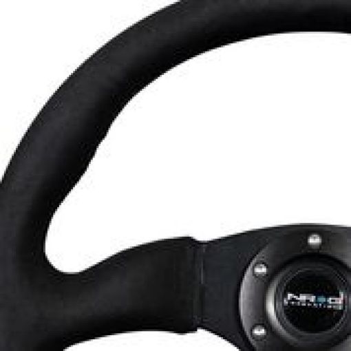 Picture of NRG Reinforced Steering Wheel (350mm 2.5in. Deep)Blk Alcantara Comfort Grip w4mm Matte Blk Spokes