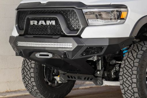 Picture of Addictive Desert Designs 2019 Ram Rebel 1500 Stealth Fighter Fr Bumper wWinchParking Sensor Mounts