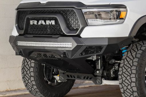 Picture of Addictive Desert Designs 2019 Ram Rebel 1500 Stealth Fighter Fr Bumper wParking Sensor Cutouts