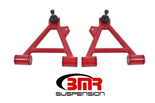 Picture of BMR 94 - 04 Mustang Lower Non - Adj. A - Arms (Coilover Only) w Tall Ball Joint (Polyurethane) - Red