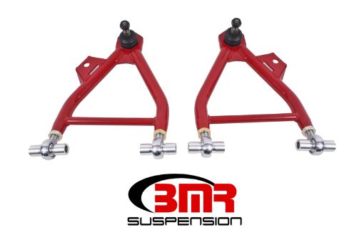 Picture of BMR 94 - 04 Mustang Lower A - Arms (Coilover Only) w Adj. Rod End and Tall Ball Joint - Red