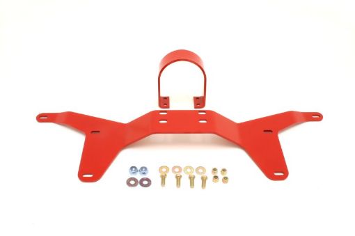 Picture of BMR 05 - 14 S197 Mustang Rear Tunnel Brace w Rear Driveshaft Safety Loop - Red