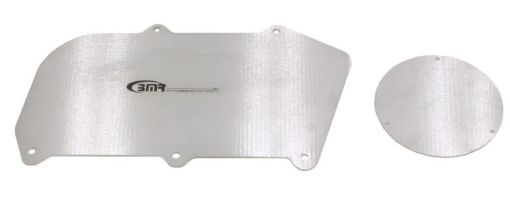 Picture of BMR 64 - 72 A - Body Heater Delete Panel Aluminum (Non - AC Vehicles Only) - Bare wBMR Logo