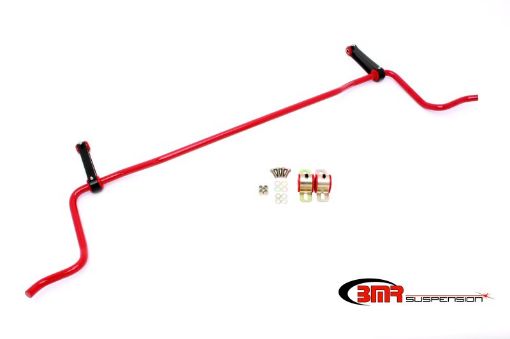 Picture of BMR 05 - 10 S197 Mustang Rear Solid 22mm Sway Bar Kit w Bushings Billet Links - Red