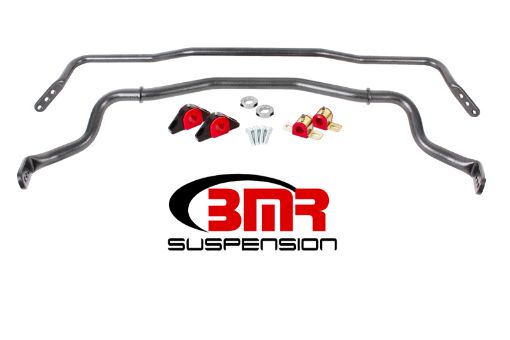 Picture of BMR 15 - 17 S550 Mustang Front Rear Sway Bar Kit w Bushings - Black Hammertone