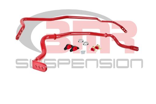 Picture of BMR 15 - 17 S550 Mustang Front Rear Sway Bar Kit w Bushings - Red