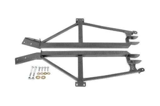 Picture of BMR 93 - 02 F - Body Non - Convertible Weld - On 4 - Point Subframe Connectors - Black Hammertone