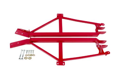 Picture of BMR 93 - 02 F - Body Non - Convertible Weld - On 4 - Point Subframe Connectors - Red