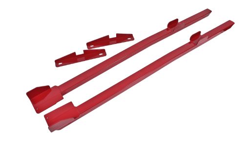 Picture of BMR 94 - 04 Mustang Hardtop Only Weld - On Boxed Premium Subframe Connectors - Red