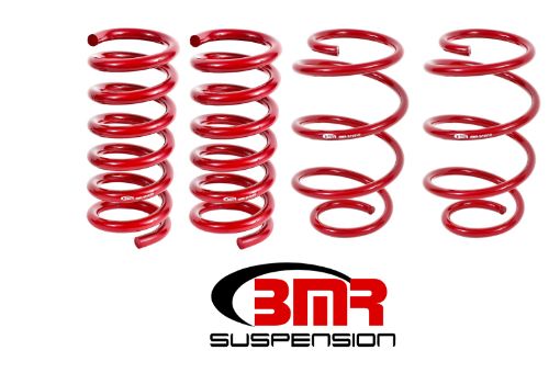 Picture of BMR 15 - 17 S550 Mustang Performance Version Lowering Springs (Set Of 4) - Red