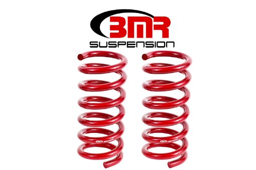 Picture of BMR 15 - 17 S550 Mustang Rear Performance Version Lowering Springs - Red