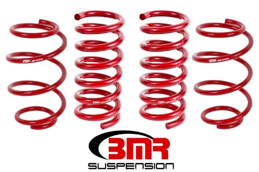 Picture of BMR 15 - 17 S550 Mustang Performance Version Lowering Springs (Set Of 4) - Red