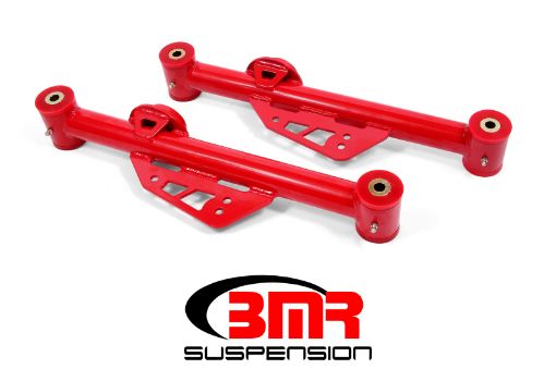 Picture of BMR 79 - 98 Fox Mustang Non - Adj. Lower Control Arms (Polyurethane) - Red