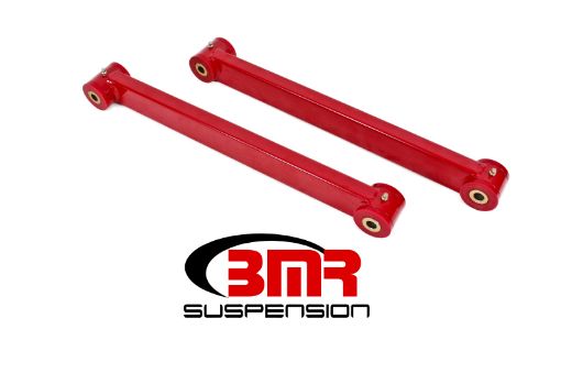 Picture of BMR 05 - 14 S197 Mustang Non - Adj. Boxed Lower Control Arms (Polyurethane) - Red