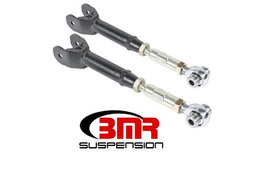 Picture of BMR 16 - 17 6th Gen Camaro Lower Trailing Arms w On - Car Adj. Rod Ends - Black Hammertone