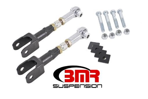 Picture of BMR 15 - 17 S550 Mustang Rear On - Car Adj. Rod Ends Toe Rods - Black Hammertone