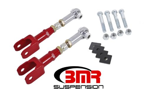 Picture of BMR 15 - 17 S550 Mustang Rear On - Car Adj. Rod Ends Toe Rods - Red
