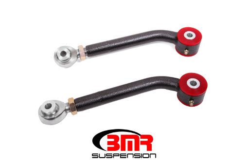 Picture of BMR 08 - 17 Challenger Upper Trailing Arms w Single Adj. PolyRod Ends - Black Hammertone