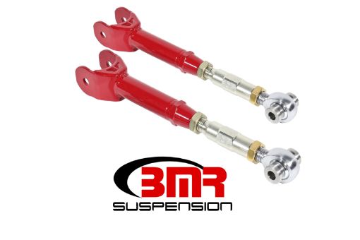Picture of BMR 16 - 17 6th Gen Camaro Upper Control Arms On - Car Adj. Rod Ends (Polyurethane) - Red