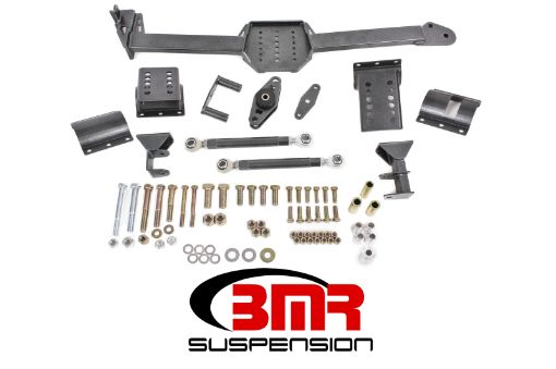 Picture of BMR 05 - 14 S197 Mustang Body Mount Watts Link Rod EndPoly w Adj. Axle Clamps - Black Hammertone